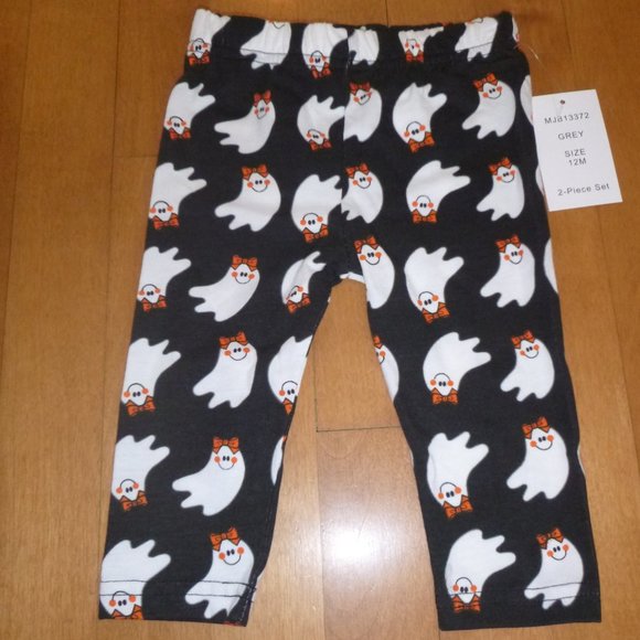 Baby Girls Halloween Friendly GHOST Outfit Tunic Leggings Size 12 mo  NWT - Picture 5 of 5